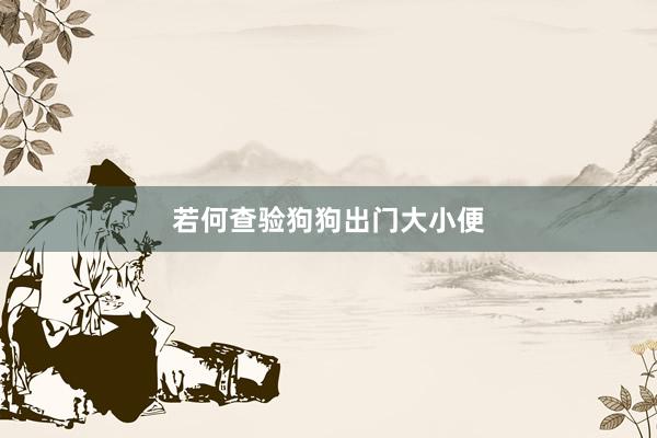 若何查验狗狗出门大小便