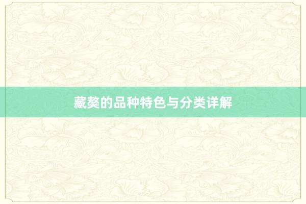 藏獒的品种特色与分类详解